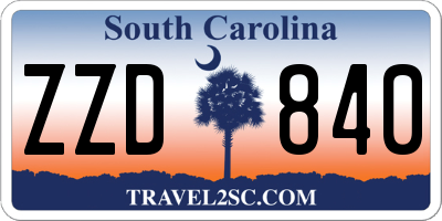 SC license plate ZZD840