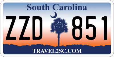 SC license plate ZZD851