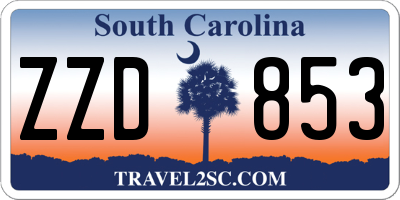 SC license plate ZZD853