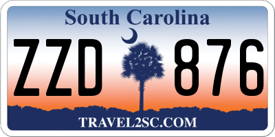 SC license plate ZZD876