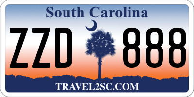 SC license plate ZZD888