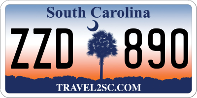 SC license plate ZZD890