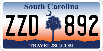 SC license plate ZZD892
