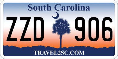 SC license plate ZZD906