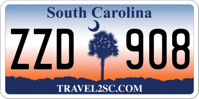 SC license plate ZZD908