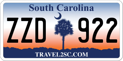SC license plate ZZD922