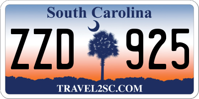 SC license plate ZZD925