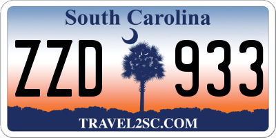 SC license plate ZZD933