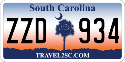 SC license plate ZZD934