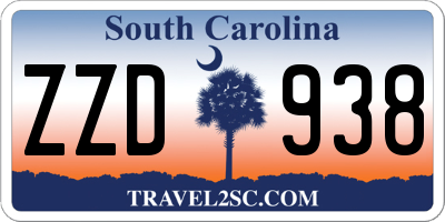 SC license plate ZZD938