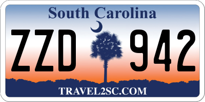 SC license plate ZZD942
