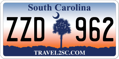 SC license plate ZZD962