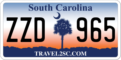 SC license plate ZZD965