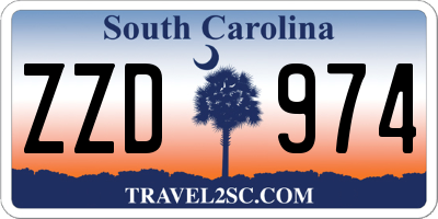 SC license plate ZZD974