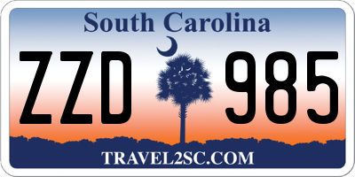 SC license plate ZZD985