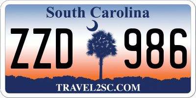 SC license plate ZZD986
