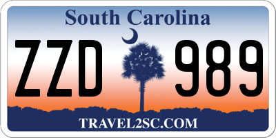 SC license plate ZZD989