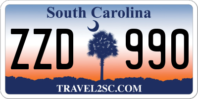 SC license plate ZZD990