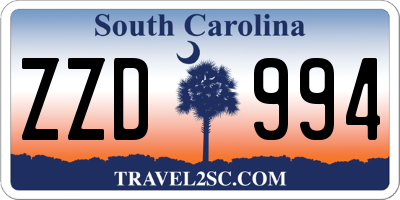 SC license plate ZZD994