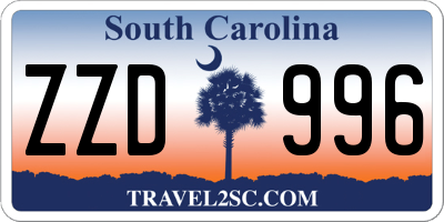 SC license plate ZZD996