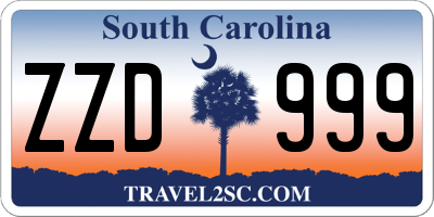 SC license plate ZZD999