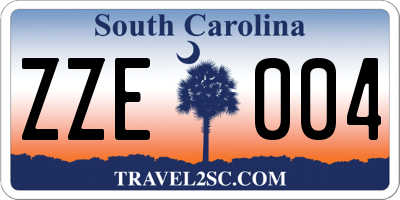 SC license plate ZZE004