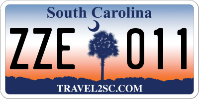 SC license plate ZZE011