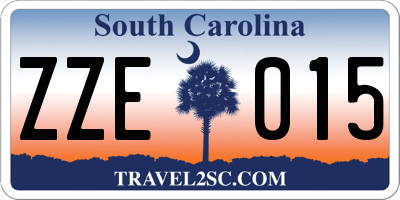 SC license plate ZZE015