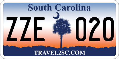 SC license plate ZZE020