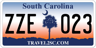 SC license plate ZZE023