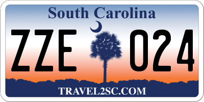 SC license plate ZZE024