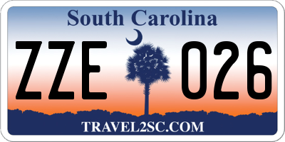 SC license plate ZZE026