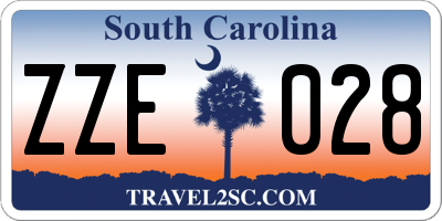 SC license plate ZZE028