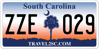 SC license plate ZZE029