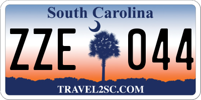 SC license plate ZZE044