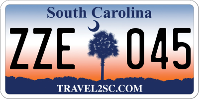 SC license plate ZZE045