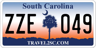 SC license plate ZZE049
