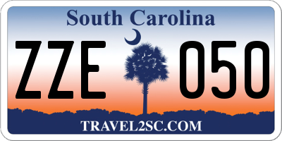 SC license plate ZZE050