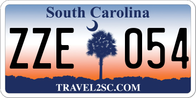 SC license plate ZZE054