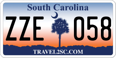 SC license plate ZZE058