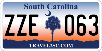 SC license plate ZZE063