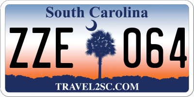 SC license plate ZZE064