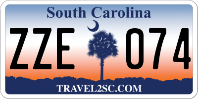 SC license plate ZZE074