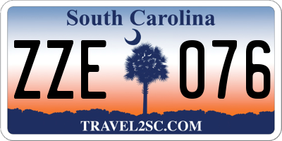 SC license plate ZZE076
