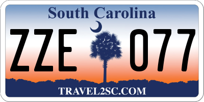 SC license plate ZZE077