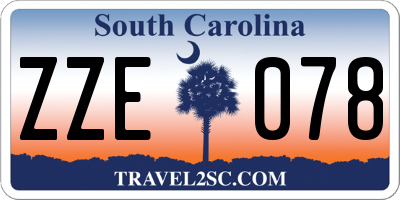 SC license plate ZZE078