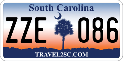 SC license plate ZZE086