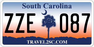 SC license plate ZZE087