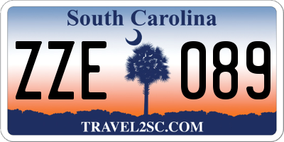 SC license plate ZZE089