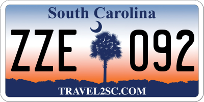 SC license plate ZZE092